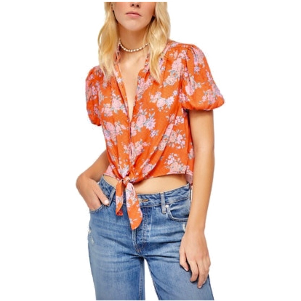 Free People Celia Flowered Blouse - Picture 3 of 10